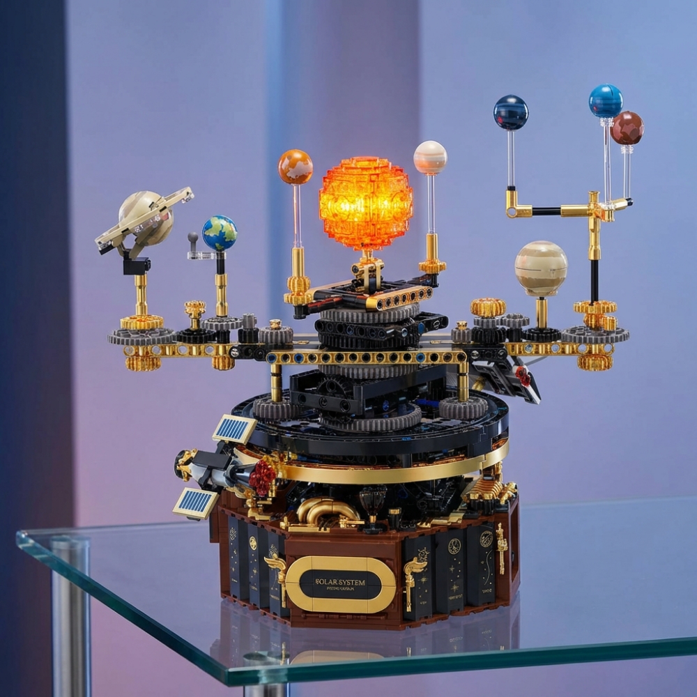 Solar System Orrery - 1098pcs Technical Solar System Orrery Model,