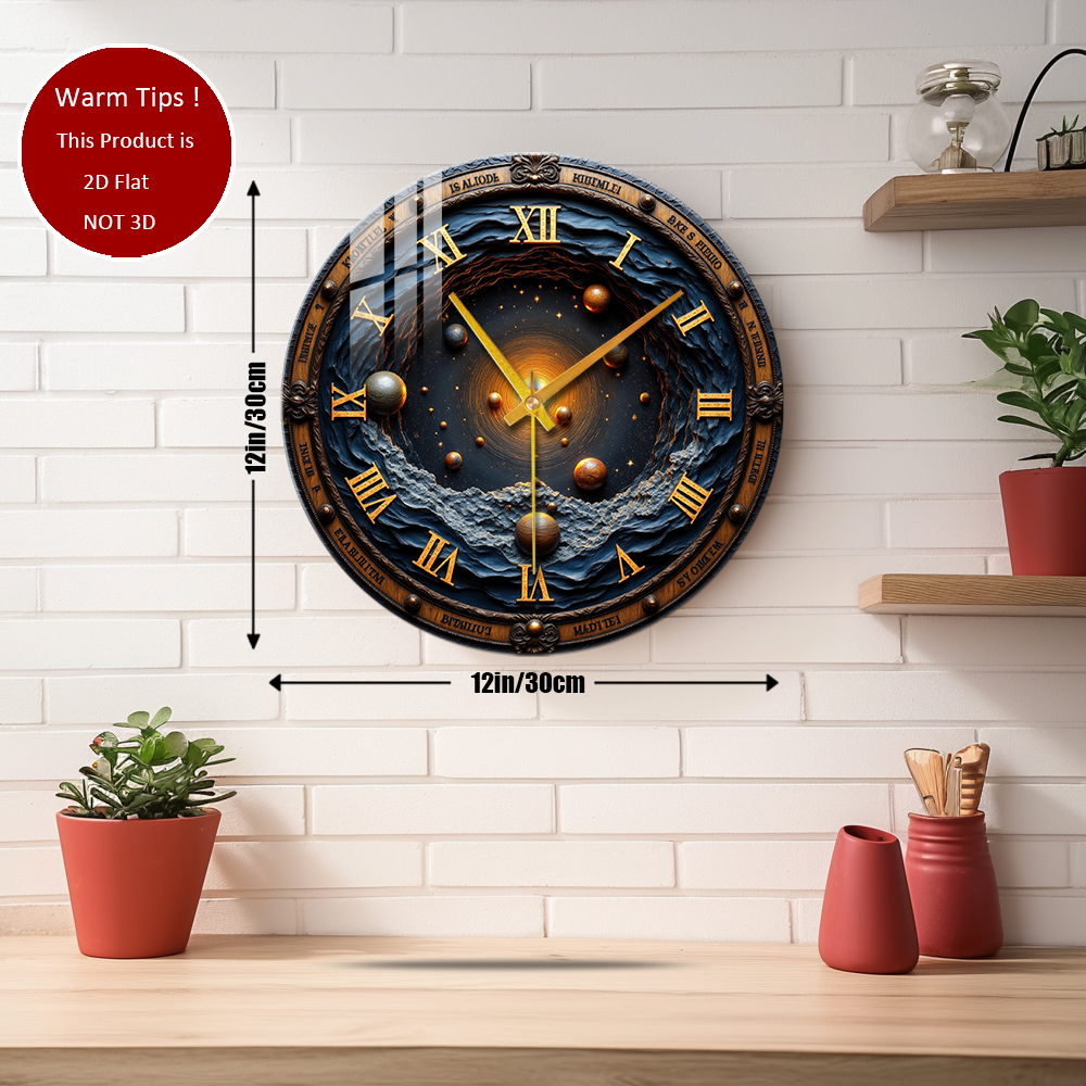 Tempered Glass Wall Clock Cosm - Solar System Orrery 리뷰 및 가격